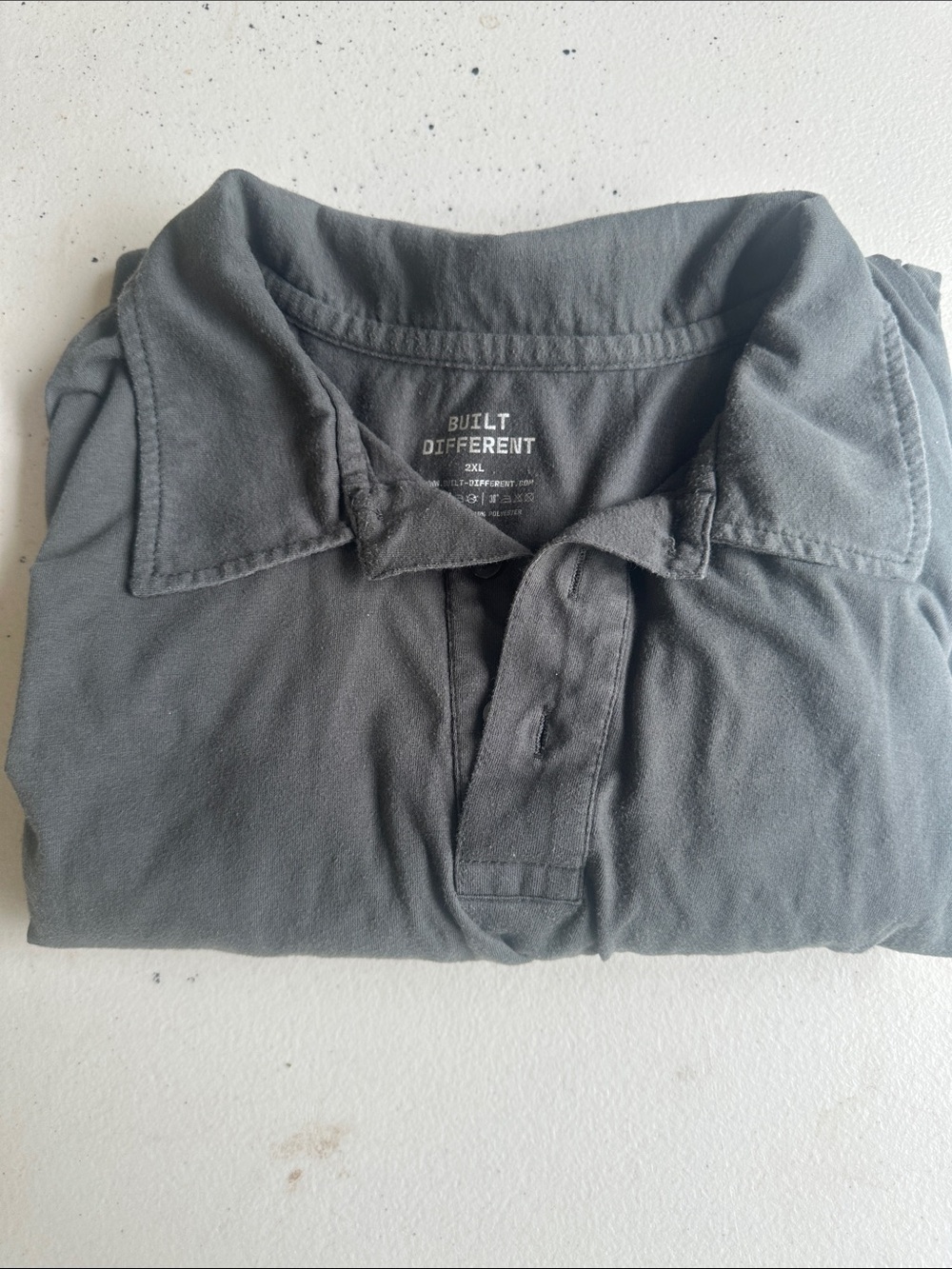 Men's Short-Sleeve Polo in Charcoal Gray by Built Different